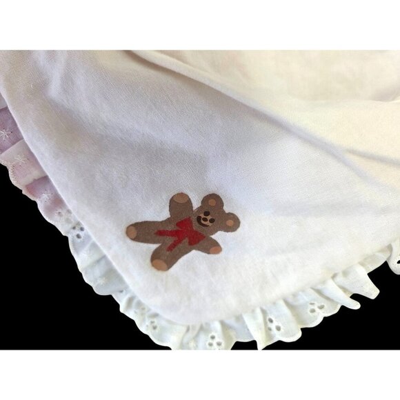 Handmade 80s Baby Bunting Bag 24x16 Red Teddy Print Baby Shower Gift Photo Prop - Picture 4 of 8